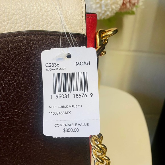 Coach C2836 Marlie Top Handle Satchel In Colorblock IN CHALK MULTI - Picture 6 of 8